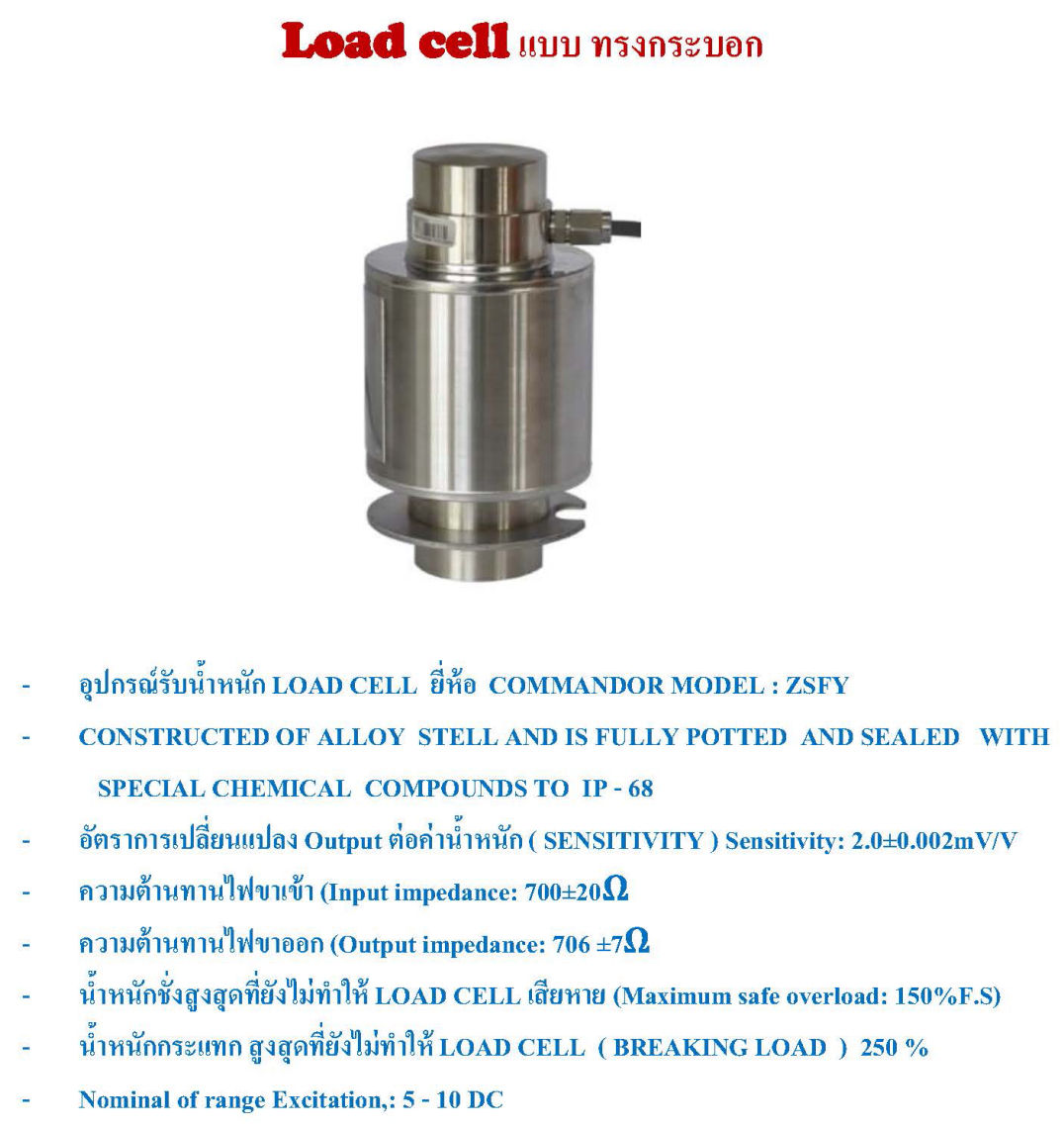 อุปกรณ์รับน้ำหนัก LOAD CELL