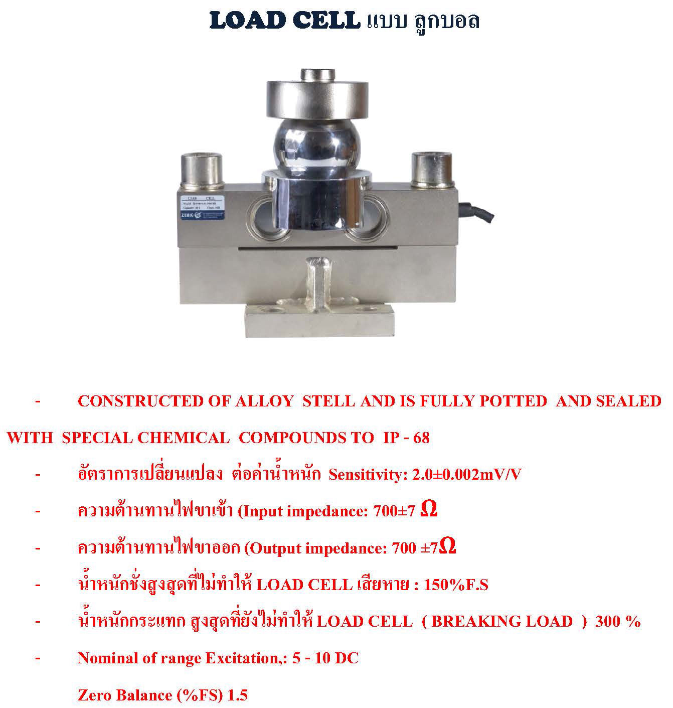 อุปกรณ์รับน้ำหนัก LOAD CELL